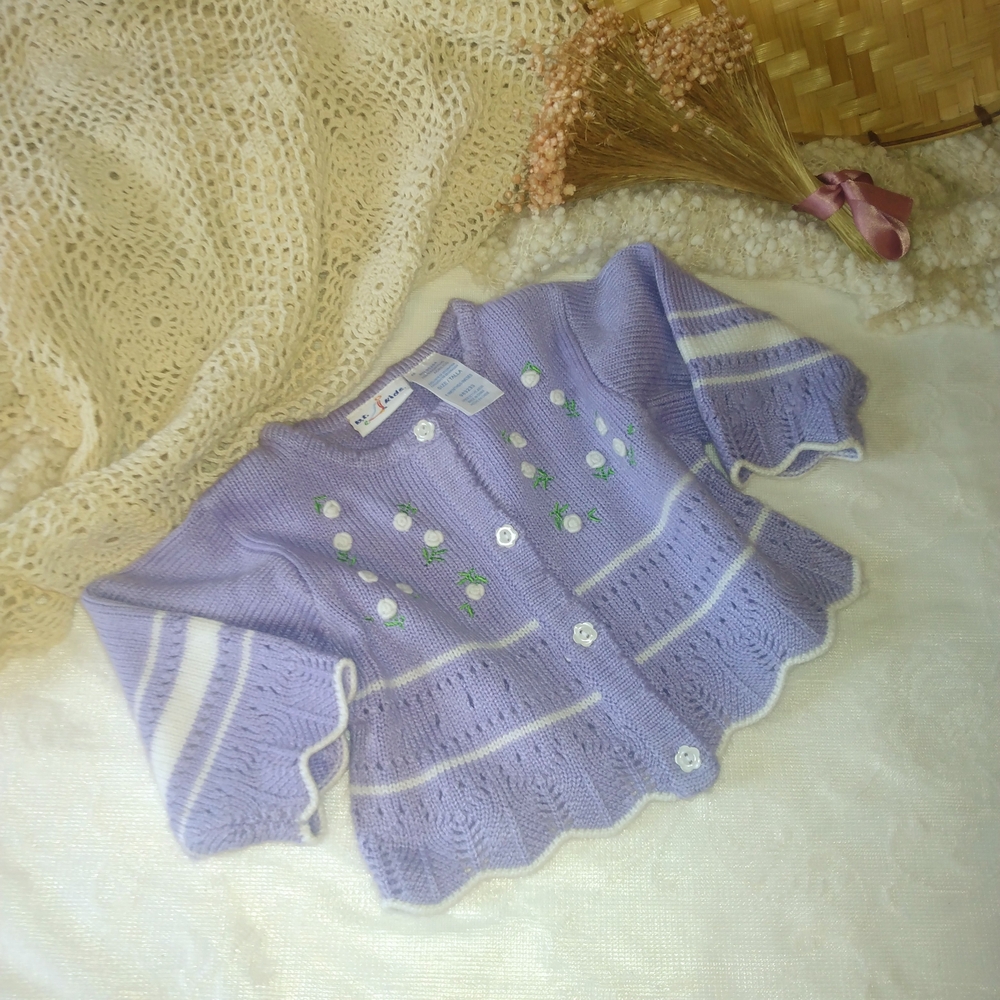 Vintage Purple and White Kids Sweater